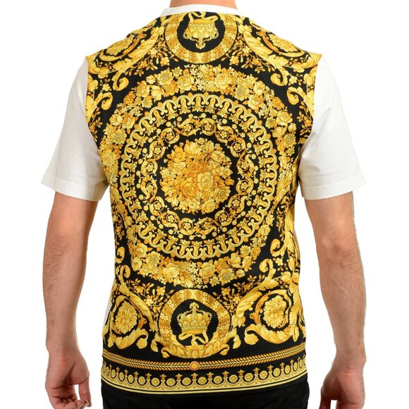 Versace Men's Barocco Pride Print Multi-Color Short Sleeve T-Shirt US 6XL IT 64 - Picture 3 of 6